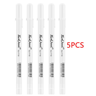 5 ΤΕΜ White Manga μαρκαδόροι Σετ 0,8 mm Μόνιμη μελάνι Scrapbook Tire Pen Αδιάβροχο Σχολικά προμήθειες Stationery Art στυλό πινέλου