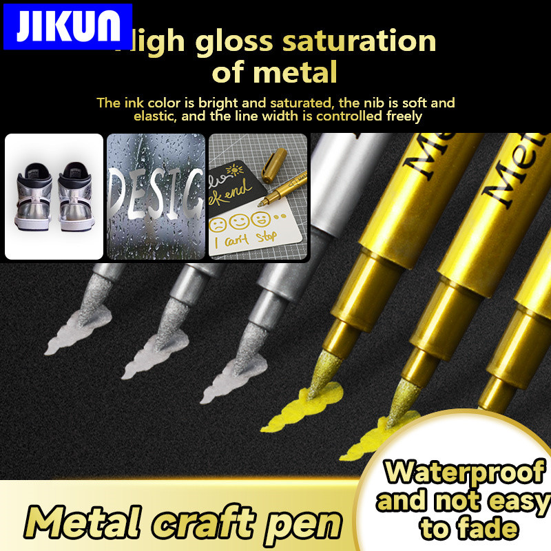 6db ecsettel fémes jelölőtoll készlet arany ezüst művészeti jelölők művész illusztrációk kézműves scrapbooking szövethez