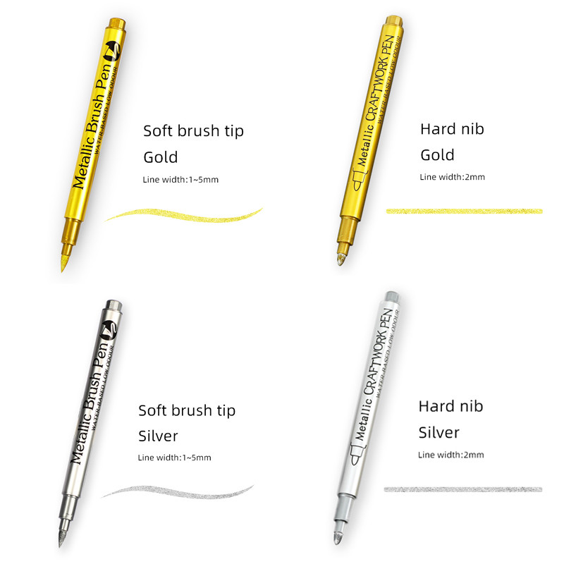 6db ecsettel fémes jelölőtoll készlet arany ezüst művészeti jelölők művész illusztrációk kézműves scrapbooking szövethez