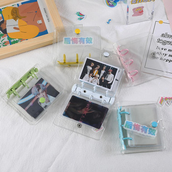 Creative Cute Transparent 3 Ring Mini Loose-leaf Hand Book Student Portable Notebook Binder Kawaii School Supplies