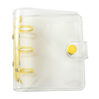 Kreatív, aranyos, átlátszó, 3 gyűrűs mini, laza levelű kézikönyv diák hordozható notebook irattartó Kawaii iskolai kellékek