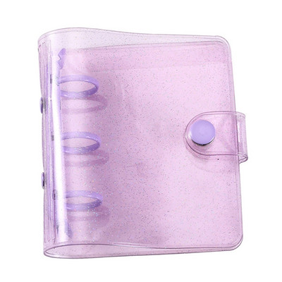 Kreatív, aranyos, átlátszó, 3 gyűrűs mini, laza levelű kézikönyv diák hordozható notebook irattartó Kawaii iskolai kellékek