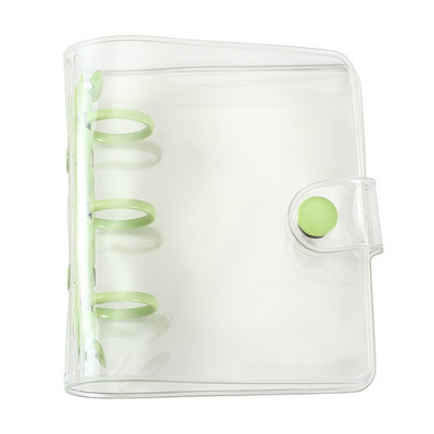 Kreatív, aranyos, átlátszó, 3 gyűrűs mini, laza levelű kézikönyv diák hordozható notebook irattartó Kawaii iskolai kellékek