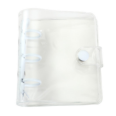 Kreatív, aranyos, átlátszó, 3 gyűrűs mini, laza levelű kézikönyv diák hordozható notebook irattartó Kawaii iskolai kellékek