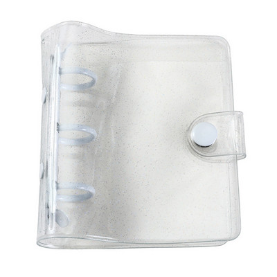 Kreatív, aranyos, átlátszó, 3 gyűrűs mini, laza levelű kézikönyv diák hordozható notebook irattartó Kawaii iskolai kellékek