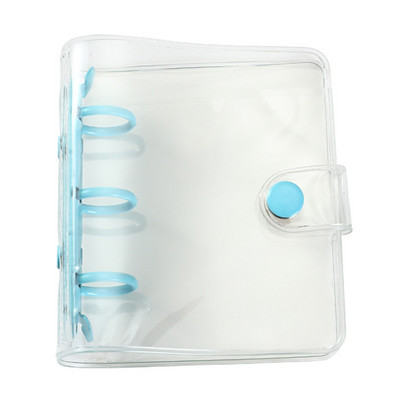 Kreatív, aranyos, átlátszó, 3 gyűrűs mini, laza levelű kézikönyv diák hordozható notebook irattartó Kawaii iskolai kellékek