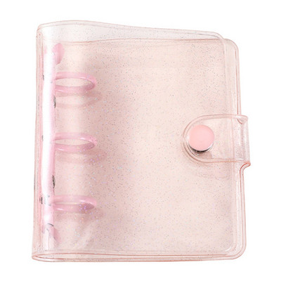 Kreatív, aranyos, átlátszó, 3 gyűrűs mini, laza levelű kézikönyv diák hordozható notebook irattartó Kawaii iskolai kellékek