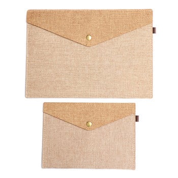 A4 A5 Проста, елегантна папка за канцеларски материали Чанта за документи Имитация на лен Платнена филцова чанта за файлове Портфолио Куфарче за офиси