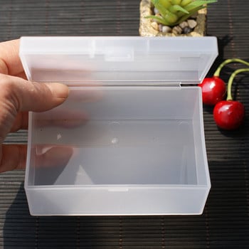 Пластмасова правоъгълна кутия за съхранение PP пластмасов полупрозрачен контейнер Малки аксесоари Кутия за бижута Фотокарта Кутия за съхранение Опаковъчна кутия