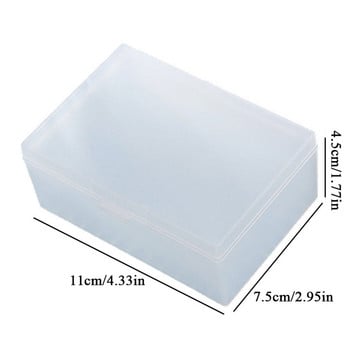 Пластмасова правоъгълна кутия за съхранение PP пластмасов полупрозрачен контейнер Малки аксесоари Кутия за бижута Фотокарта Кутия за съхранение Опаковъчна кутия