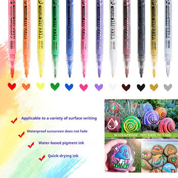 Акрилна метална химикалка за красиво цветно рисуване, многофункционална калиграфска практика, специална химикалка за ученици