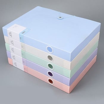 5-цветна PP пластмасова прахоустойчива кутия за органайзер за файлове A4, удебелена цветна Morandi Многофункционална настолна кутия за съхранение Калъф за документи