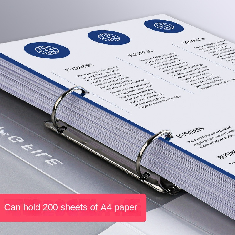 A4-es átlátszó fájl mappa megjelenítő könyv 2 lyukú iratgyűjtő mappák rózsaszín kék fekete vízálló dokumentumrendező gyűrűs iratgyűjtő