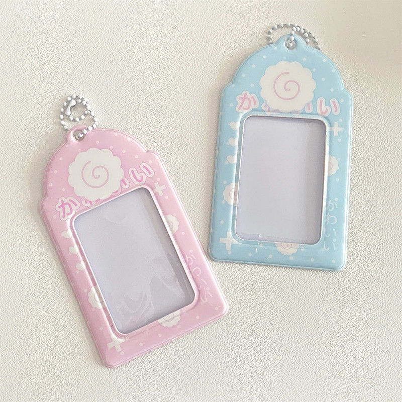 INS rózsaszín kék fotókártya tartó 3 hüvelykes kulcstartó diákbusz személyi igazolvány tartó koreai bálvány fényképes ujjú fotókártya tartó levélpapír