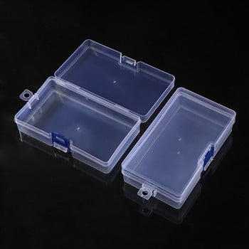 Мини пластмасова кутия Правоъгълна кутия за съхранение Полупрозрачни кутии за опаковане Прахоустойчива висококачествена здрава кутия за съхранение на бижута Контейнер