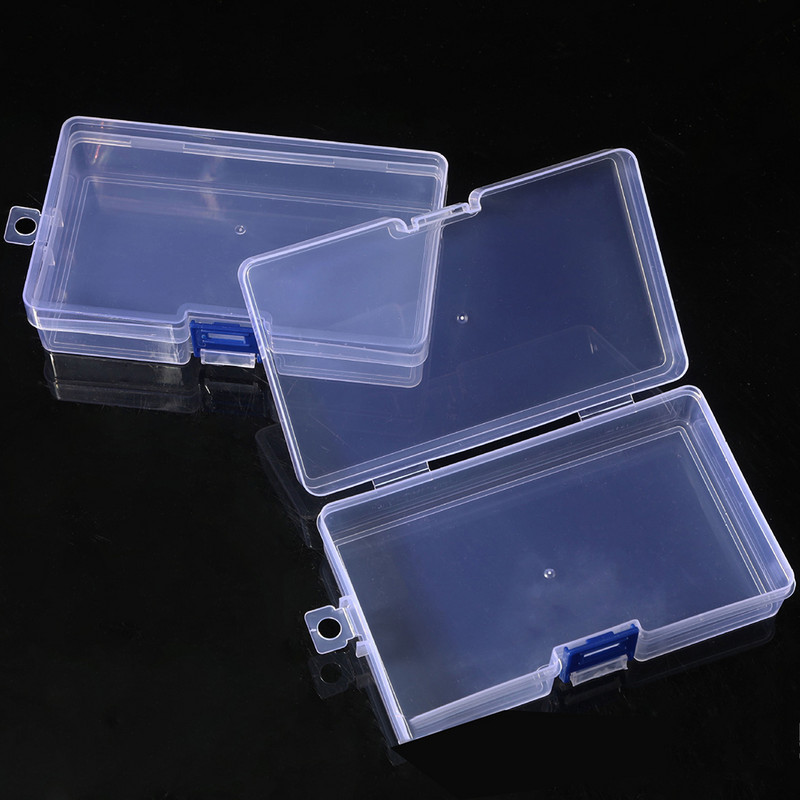 Mini műanyag doboz téglalap alakú tároló doboz áttetsző csomagoló dobozok porálló kiváló minőségű erős ékszer tároló doboz