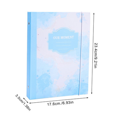 A5-ös, kemény héjú fotóalbum, 6 lyukú, laza levelű könyv, cserélhető átlátszó iratgyűjtő tárolótáska Kreatív barkácsnapló Deco írószer