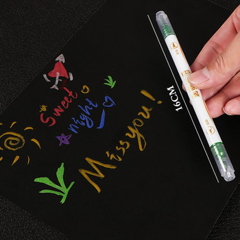 10 цвята метален маркер Химикалки с четка за калиграфия Скрапбукинг Занаяти Изработка на карти Арт писалка Рисуване Канцеларски материали Офис консумативи