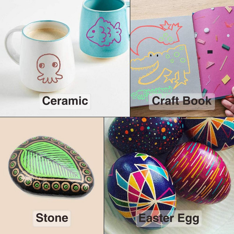 10/20 Színes metál festék jelölő toll állandó író sziklafestmény fotóalbum Scrapbook üveg fa vászon kártya művészeti jelölő