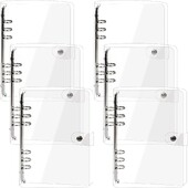 A5 A6 A7 Прозрачен държач за файлове Бележник 6 дупки Свободен лист Направи си сам Чанта за документи Подвързващи Пръстени Пръстени PVC папка за подвързване