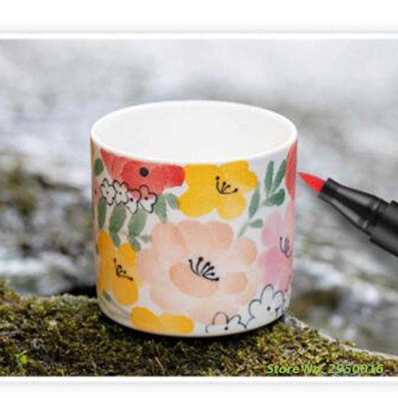 12/24 színű, magas hőmérsékletű sütőben sütött kerámia jelölőtoll készlet Állandó porcelán jelölőtoll kerámia porcelánra való rajzoláshoz