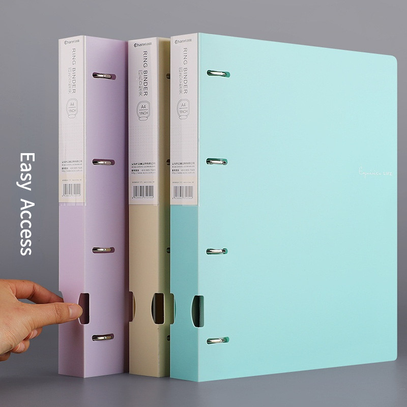 Vízálló A4-es irattartók Kijelző 4 lyukú iratgyűjtő mappa, Morandi színes, dokumentumgyűrűs iratgyűjtő mappa, tesztpapír rendszerezése