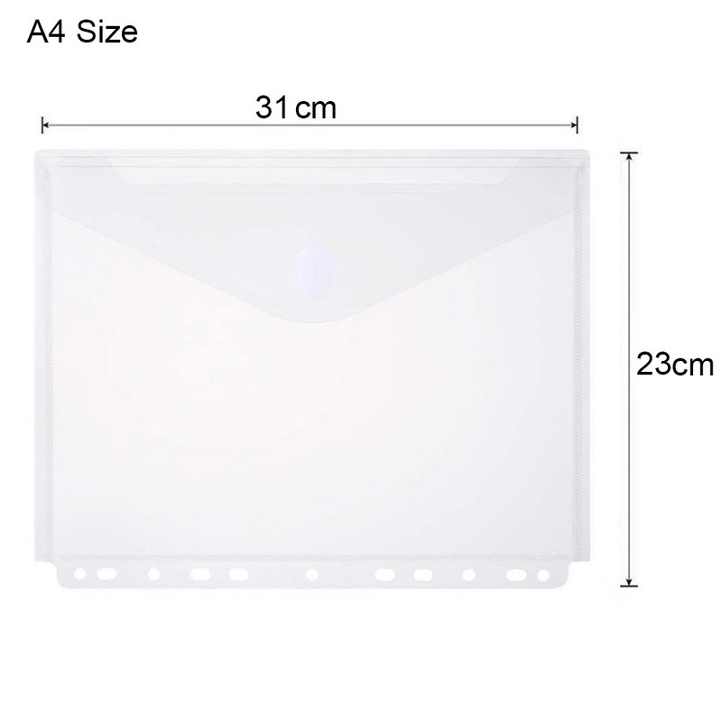 Új, 11 lyukú, A4-es méretű műanyag irattartó boríték zsebbetét oldalak pénztárca irattartókhoz, erős tépőzárral, különféle színekben