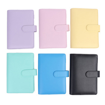 1PC Macaron Color A6 6 Ring Binder PU Clip-on Notebook Lease Leaf Money Cash Envelope Pocket Binder Pocket 7Colors