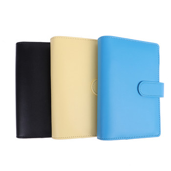 1PC Macaron Color A6 6 Ring Binder PU Clip-on Notebook Lease Leaf Money Cash Envelope Pocket Binder Pocket 7Colors