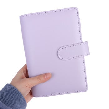 1PC Macaron Color A6 6 Ring Binder PU Clip-on Notebook Lease Leaf Money Cash Envelope Pocket Binder Pocket 7Colors