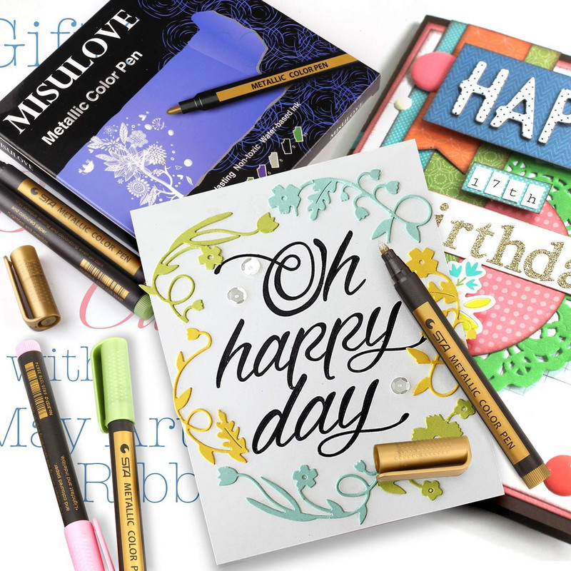 Marcator metalic colorat pentru crearea de cărți pentru albume de albume de însemnări, instrumente de bricolaj, pictură, pixuri graffiti, artizanat, rechizite de artă, papetărie