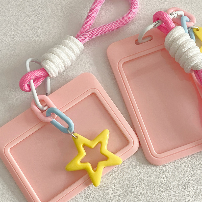 Slipcover Držač kartice Šareni pleteni konop Privjesak za ključeve Zvjezdani privjesak Držač fotokartice Kreditna osobna iskaznica Kutija za bankovnu karticu Zaštitna futrola