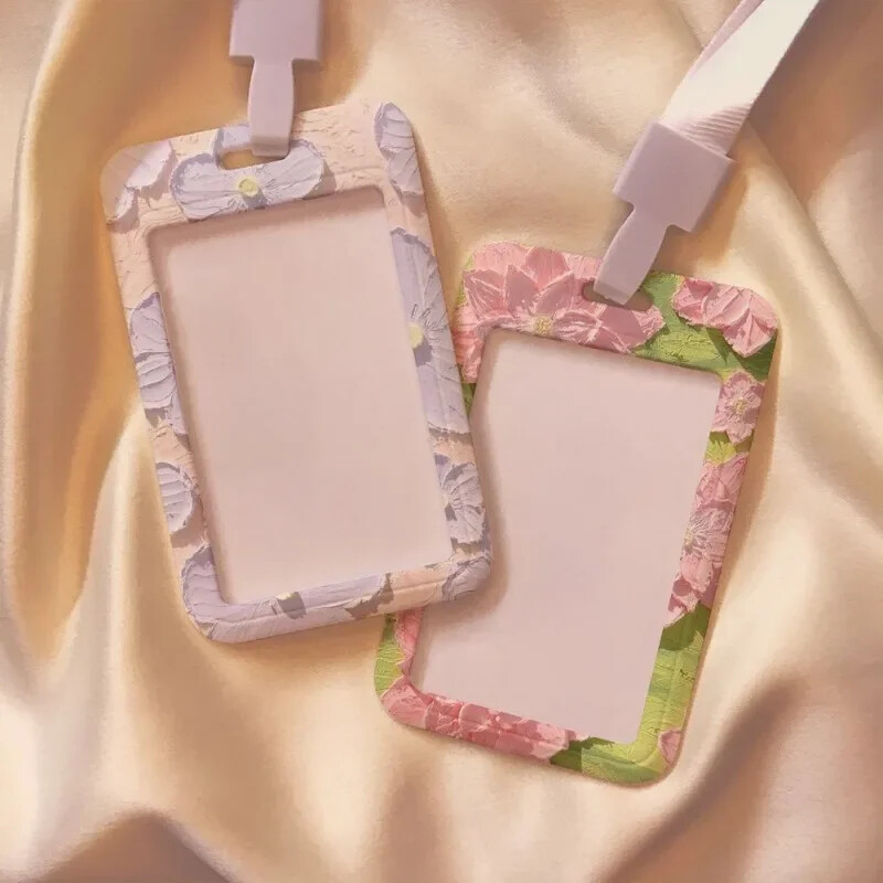 1 db esztétikus virágos kártyatartó gyerekeknek Retro stílusú virágsorozat diákkártya/buszkártya Kpop kártyatartó aranyos kártyavédő
