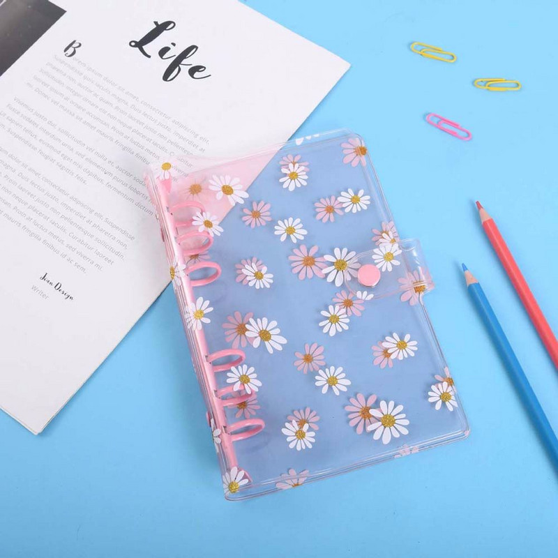 Канцеларски материали Loose Leaf Ring A6 A5 Journal Binder Daisy Notebook Binder Binder File Folder Literary Binder Shell Notebook Cover