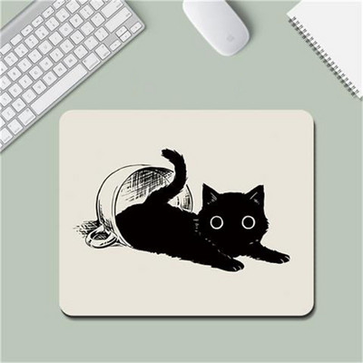 Mouse Mat Cat Mause Pad Jauki multfilmu spēļu paliktņi Pretslīdes polsterējums Biroja piederumi rakstāmgaldam Vienkāršs peles paliktnis Mazie galda paliktņi