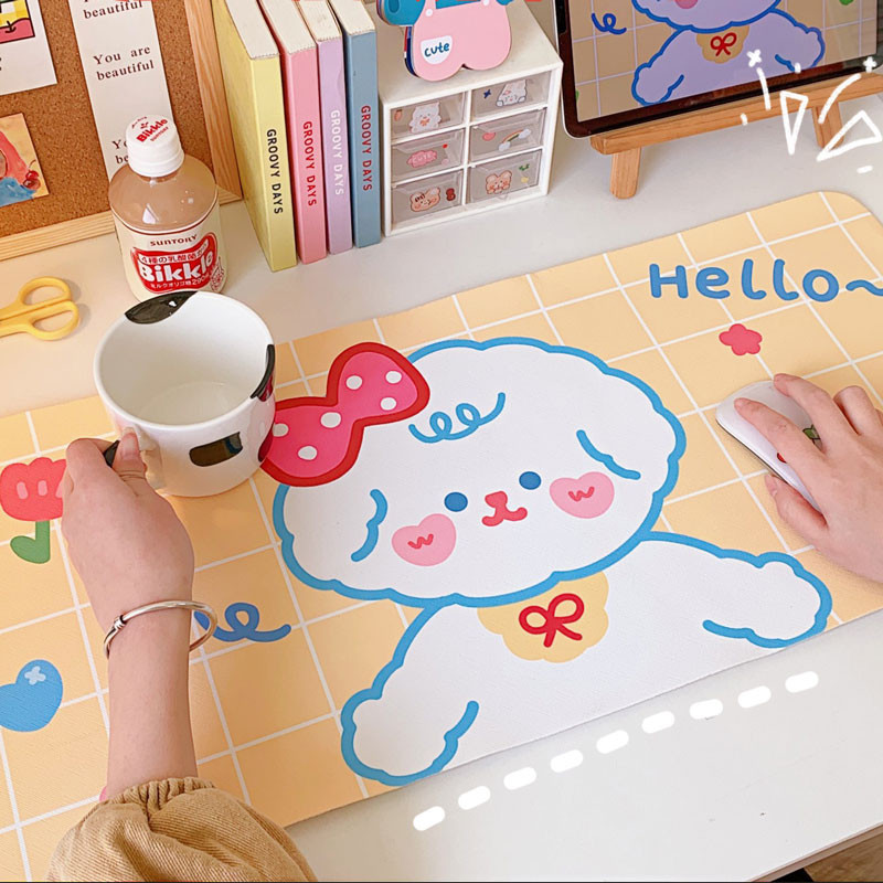 Nagy rajzfilm rózsaszín egérpad PU vízálló, csúszásmentes aranyos nyuszi rózsaszín játék egérpad lány divat számítógépes asztali billentyűzet billentyűzet