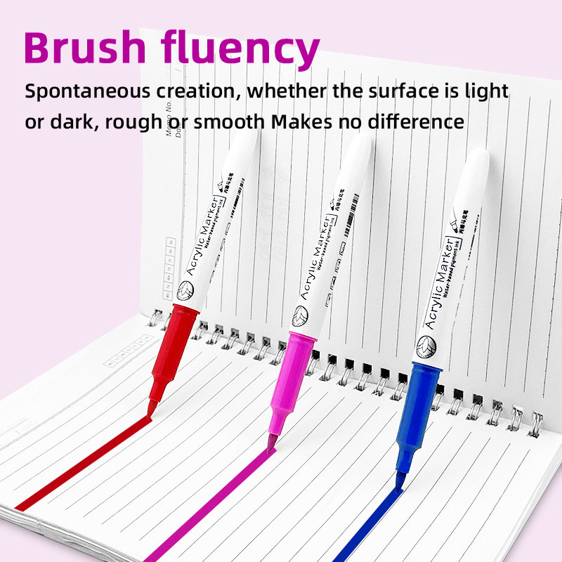 12/24Pcs Μαρκαδόρος από προπυλένιο Μαλακή κεφαλή αδιάβροχη στυλό γκράφιτι με βάση το νερό Παιδική ευχετήρια κάρτα, Γενέθλια, γκράφιτι