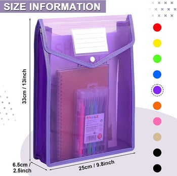 Φάκελος Επέκταση φακέλου Πορτοφόλι Αρχείο Αποθήκευσης Φάκελος με κούμπωμα και τσέπη Αδιάβροχη διαφανής τσάντα αρχείων μεγέθους A4 A5