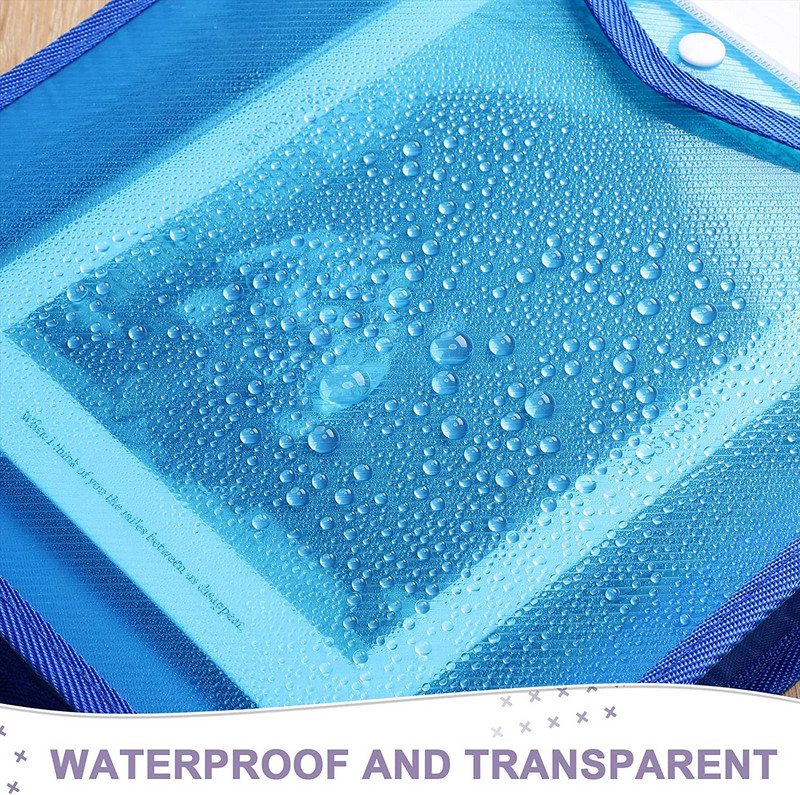 Папка Плик Разширителен файл Портфейл Папка за съхранение на файлове с катарама и джоб A4 A5 Водоустойчива прозрачна чанта за файлове