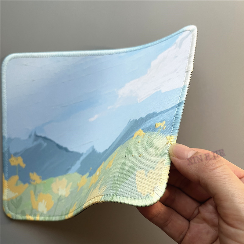 Mouse Pad Green Leaves Deskpad Mouse Mat Μικρή φρέσκια επιφάνεια κινουμένων σχεδίων Mausepad για το ποντίκι Premium αξεσουάρ γραφείου για γραφείο