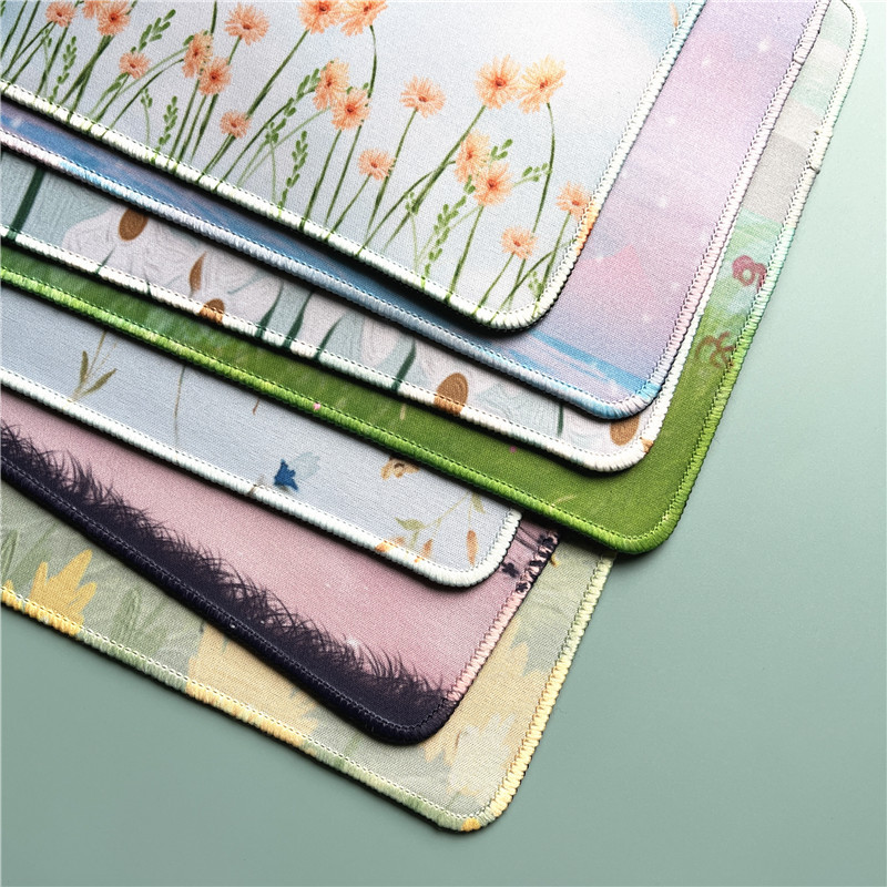 Mouse Pad Green Leaves Deskpad Mouse Mat Μικρή φρέσκια επιφάνεια κινουμένων σχεδίων Mausepad για το ποντίκι Premium αξεσουάρ γραφείου για γραφείο