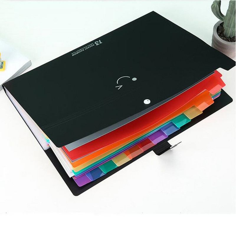 Zsebek Tárolótáska A4-es papír számára, pattintható zárással A4-es orgonatáska Irattartók Dokumentumtáska Teszt papírtartó Dokumentumrendező