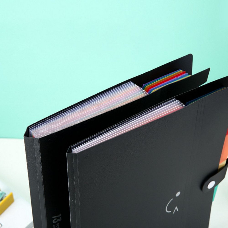 Zsebek Tárolótáska A4-es papír számára, pattintható zárással A4-es orgonatáska Irattartók Dokumentumtáska Teszt papírtartó Dokumentumrendező