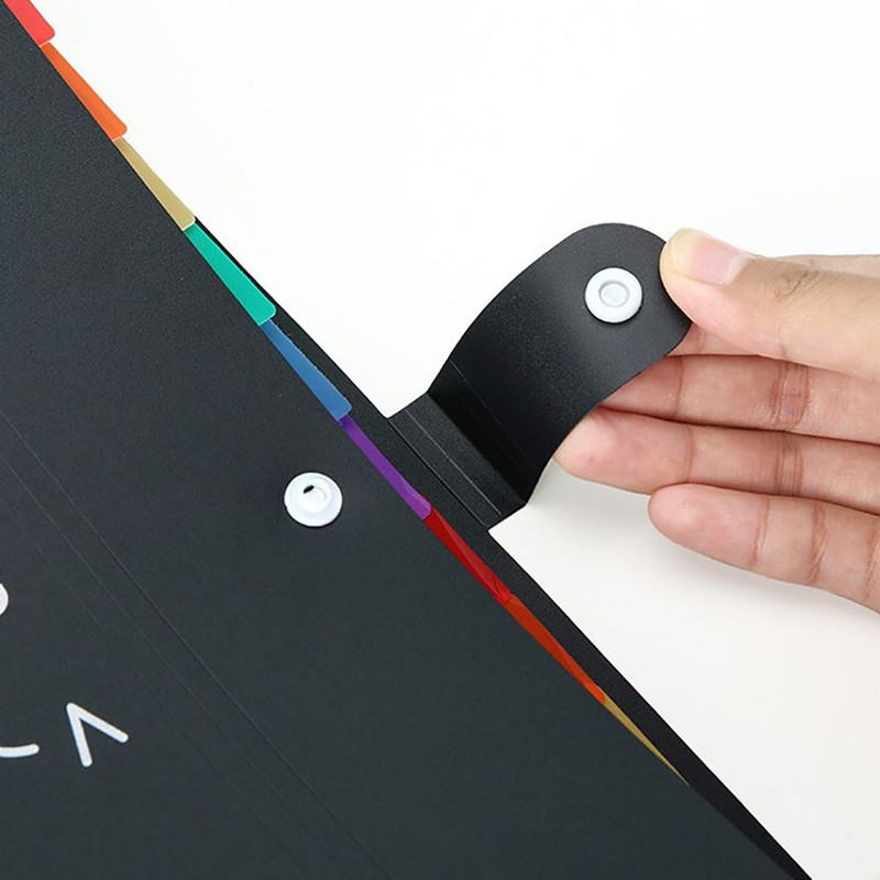 Zsebek Tárolótáska A4-es papír számára, pattintható zárással A4-es orgonatáska Irattartók Dokumentumtáska Teszt papírtartó Dokumentumrendező