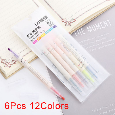 1 csomag Lytwtw írószer Kettős írási kreativitás Többszínű, kétvégű, aranyos művészeti jelölő graffiti kiemelő