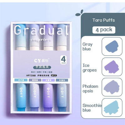 4 db-os színes kiemelő tollkészlet Kawaii iskolai kellékek jelölőtoll Aranyos koreai írószer