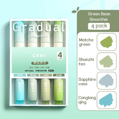 4 db-os színes kiemelő tollkészlet Kawaii iskolai kellékek jelölőtoll Aranyos koreai írószer