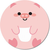 Στρογγυλό mousepad Pink Cute Pig Mouse Mat Μικρή αντιολισθητική βάση από καουτσούκ Στρογγυλό mousepad με σχέδια για σπίτι εργασίας και παιχνιδιών