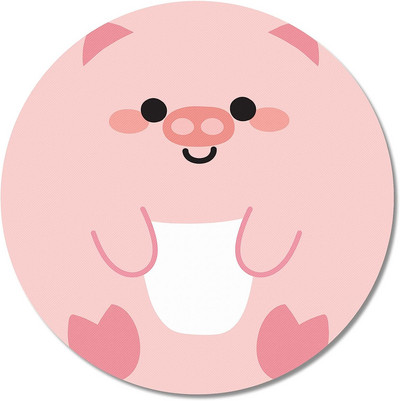Στρογγυλό mousepad Pink Cute Pig Mouse Mat Μικρή αντιολισθητική βάση από καουτσούκ Στρογγυλό mousepad με σχέδια για σπίτι εργασίας και παιχνιδιών