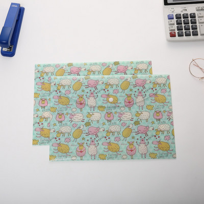 1 τμχ Α4 Cute Cartoon Animal Button File Folder PP Αδιάβροχο χαρτί φοιτητικής εξεταστικής οργάνωσης εγγράφων Σχολικό αξεσουάρ γραφείου
